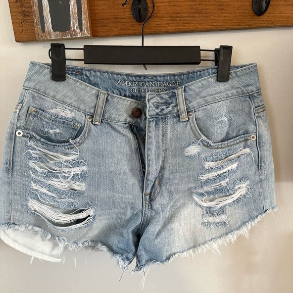 American Eagle Outfitters Distressed high rise festival Denim Shorts- 6 - Picture 2 of 6